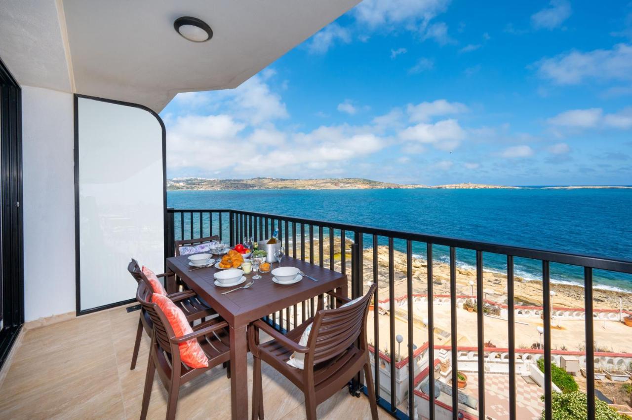 Islet Promenade Seafront Apartment With Large Corner Terrace By Getawaysmalta Bahía de San Pablo Exterior foto